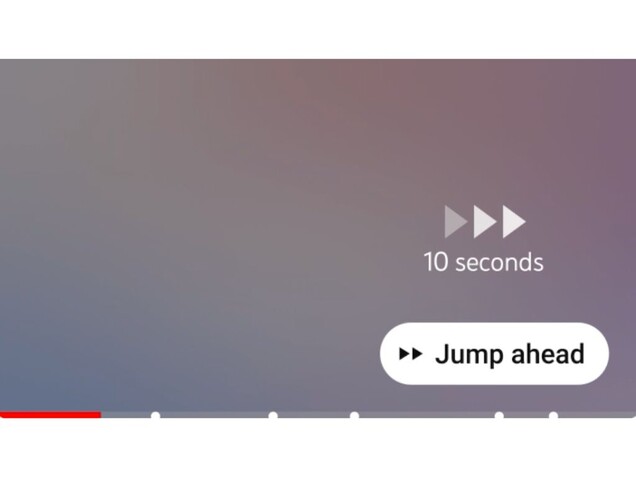 O novo botão "Jump Ahead" do YouTube Premium em Android (Fonte: YouTube)