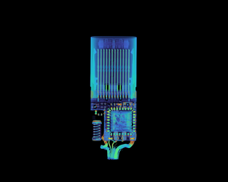 Cabo O.MG em tomografia computadorizada. (Fonte da imagem: Lumafield Voyager)