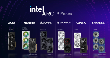 Placas parceiras Intel Arc B580 e B570 (fonte da imagem: Intel)