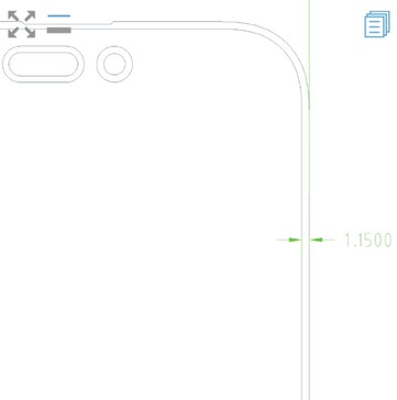 Desenhos CAD do iPhone 16 Pro Max que vazaram sugerem bordas mais finas. (Fonte: Instant Digital no Weibo)
