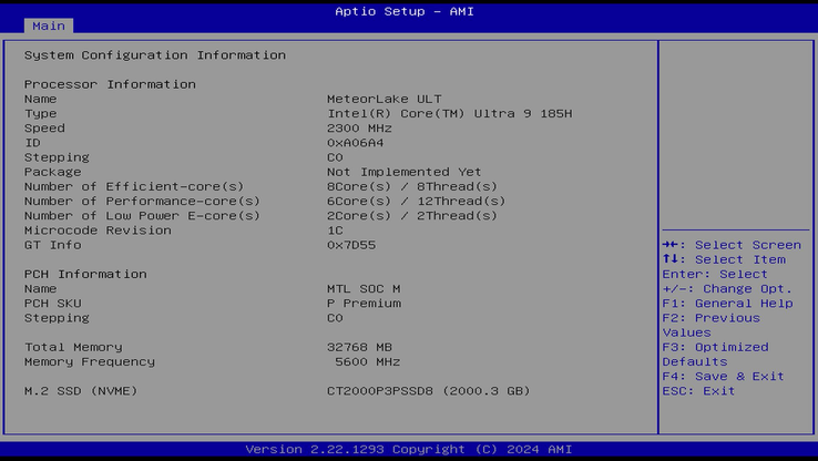 Geekom GT1 Mega - Opções de BIOS