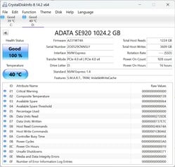 O ADATA SE920 funciona com PCIe 4.0 x4