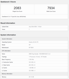 Listagem do AMD Strix Halo no Geekbench (fonte da imagem: Geekbench)