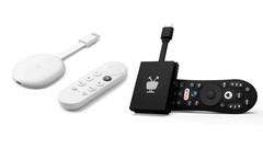 O Chromecast com Google TV foi descontinuado, mas há alternativas como o TiVo Stream 4K. (Fonte da imagem: Google e TiVo)