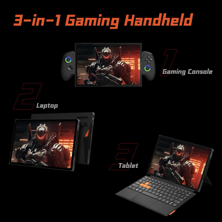 O OneXPlayer X1 Pro pode ser usado como um compacto 2 em 1, não apenas como um dispositivo portátil para jogos. (Fonte da imagem: One-Netbook)