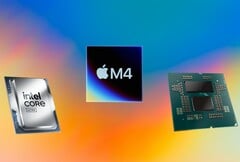 O Apple M4 lidera o Core Ultra 9 285K e o Ryzen 9 9950X no benchmark Geekbench 6 Single-Core. (Fonte da imagem: Apple, AMD, Intel, Unsplash, editado)