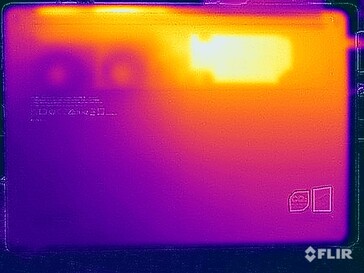 Temperaturas da superfície durante o teste de estresse (parte inferior)