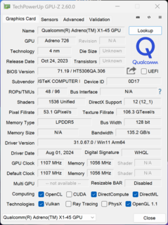 GPU-Z Adreno X1-45 (1,7 TFLOPS)