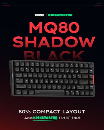 Iqunix MQ80 no esquema de cores Shadow Black