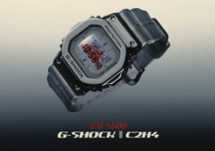 A edição Casio G-Shock GM-5600 &#039;Space Age&#039; tem um gráfico vermelho do Edifício Temático no Aeroporto Internacional de Los Angeles. (Fonte da imagem: C2H4)