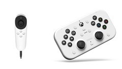 O Xbox Adaptive Joystick não estará disponível até 2025, mas o controle da 8BitDo já está disponível. (Fonte da imagem: Microsoft &amp;amp; 8BitDo - editado)