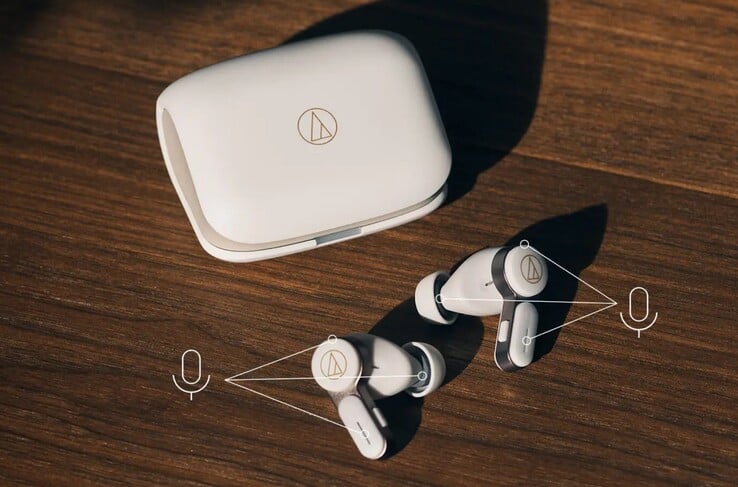 O ATH-TWX7 utiliza microfones MEMS com formação de feixe para captar sua voz sem ruído de fundo. (Fonte: Audio-Technica)