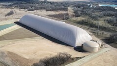 A bolha gigante de dióxido de carbono que pode armazenar energia renovável por pelo menos 10 horas. (Fonte da imagem: Energy Dome)