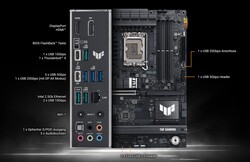 Asus TUF Gaming Z890-PLUS Wi-Fi: Conexões (Fonte da imagem: Asus)