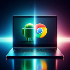 Em breve, o Google poderá fazer a transição do ChromeOS para Android. (Fonte da imagem: AI generated)