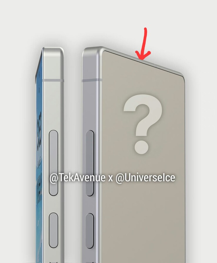 Uma suposta nova borda traseira curva que a Samsung teria aplicado ao seu próximo smartphone Galaxy S Ultra. (Fonte da imagem: @UniverseIce)