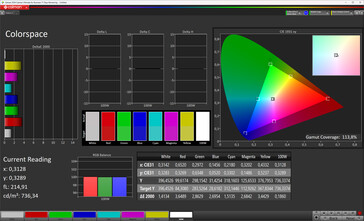 Espaço de cores (modo padrão, balanço de branco manual, espaço de cores alvo sRGB)