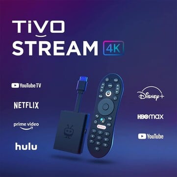 O TiVo Stream 4K tem um design de dongle como o Chromecast com Google TV. (Fonte da imagem: TiVo)