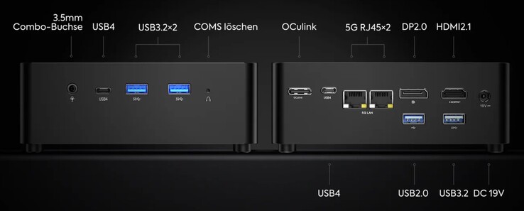 As conexões externas do Minisforum UH125 Pro (Fonte: Minisforum)