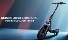 A Xiaomi Electric Scooter 5 Max pode percorrer até 60 km (~37 milhas) com uma única carga (Fonte da imagem: Xiaomi)