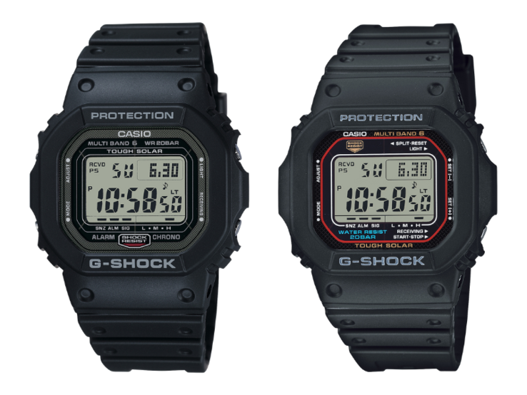 O relógio Casio G-Shock GW5000U-1 (à esquerda) e o relógio GWM5610U-1 (à direita). (Fonte da imagem: Casio)