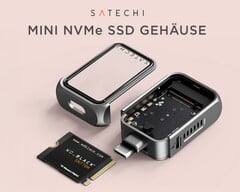 O novo gabinete Satechi M.2 NVMe Mini SSD acomoda SSDs de até 2 TB. (Fonte da imagem: Amazon)