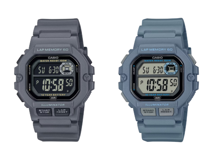 O Casio WS1400H-8BV (à esquerda) em comparação com o Casio WS1400H-2AV (à direita). (Fonte da imagem: Casio)