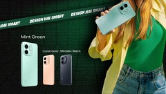 O Infinix Smart 9 HD vem nas cores Coral Gold, Metallic Black, Neo Titanium e Mint Green (Fonte da imagem: Infinix)