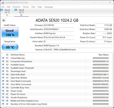 O ADATA SE920 funciona com PCIe 4.0 x4