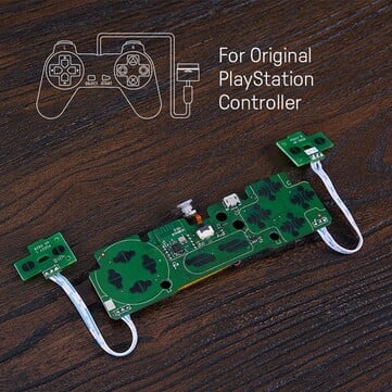 O PCB do Mod Kit se encaixa no chassi do controle original do PlayStation. (Fonte da imagem: 8BitDo)