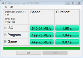 Benchmark de cópia de SSD da AS