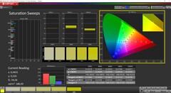 Saturação CalMAN (perfil: nativo, espaço de cores de destino: P3)