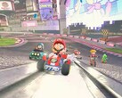 Mariokart World anunciado para o dia do lançamento do Switch! Na foto: Trailer de gameplay mostrando uma pista em Mario Kart World (Fonte da imagem: Nintendo Direct for Switch 2 screenshot)