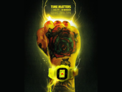 O relógio Casio G-Shock x J Balvin &#039;Time Matters&#039; collab contará com um conjunto de moldura e pulseira pretas que podem ser trocadas. (Fonte da imagem: G-Central)