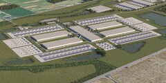 Renderização do data center da Meta em Louisiana. (Fonte da imagem: Meta)