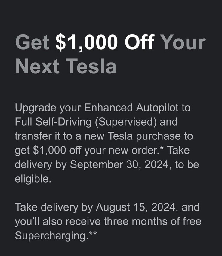 Promoção de US$ 1.000 de desconto da Tesla