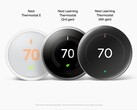 Nest Thermostat E, termostatos Nest Learning de 3ª e 4ª geração, lado a lado.  (Fonte da imagem: @MysteryLupin no X)