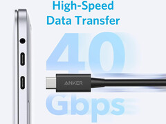 O novo cabo Thunderbolt 4 da Anker mede 2,3 pés (Fonte da imagem: Anker)