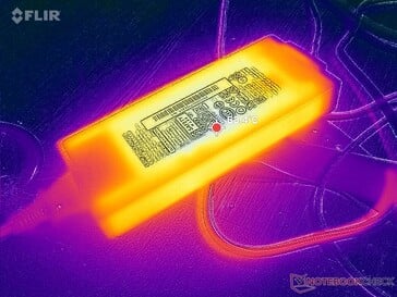 O adaptador CA pode atingir mais de 63 °C ao executar cargas exigentes, como jogos