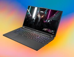 A Gigabyte Aorus 17H tem uma placa de laptop RTX 4080 de 175 W. (Fonte da imagem: Gigabyte, Sean Sinclair, editado)