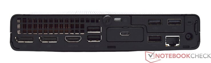 Traseira: 2x DisplayPort 1.4, HDMI 2.1, 3x USB Type-A 10 Gbit/s, 2x USB Type-A 2.0, USB Type-C 10 Gbit/s, RJ45 GBit-LAN, conector de alimentação