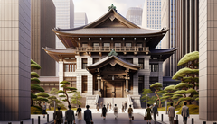 Tribunal japonês (Fonte: imagem gerada por DALL-E 3)
