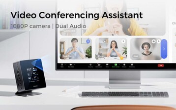 O X7 Ti inclui uma câmera de 1080p com suporte para o Windows Hello. (Fonte: Minisforum)