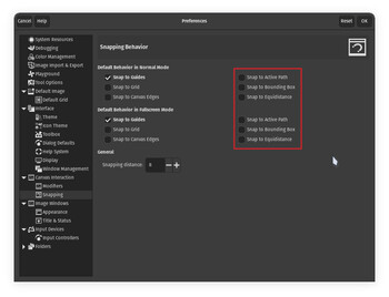 O GIMP 3.0 introduz o encaixe equidistante e de caixa delimitadora, tornando possível o alinhamento de vários elementos sem a necessidade de inserir manualmente os valores de transformação. (Fonte da imagem: Julian van der Merwe / Notebookcheck)