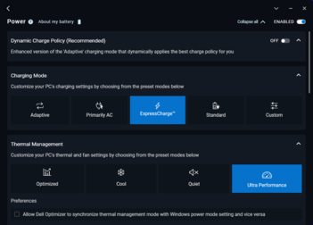 Configurações de gerenciamento térmico