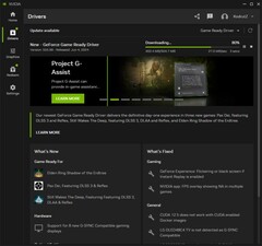 Nvidia GeForce Game Ready Driver 555.99 baixando no aplicativo Nvidia (Fonte: Próprio)