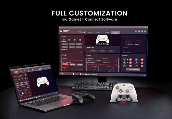 O software GameSir Connect permite que os usuários personalizem os recursos do Cyclone 2. (Fonte da imagem: GameSir)