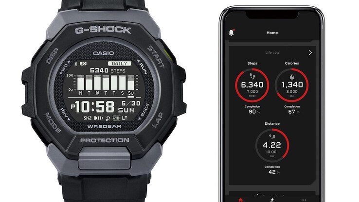 O GBD-300 monitora os passos, a distância, o ritmo e as calorias queimadas em cem corridas. (Fonte: Casio)