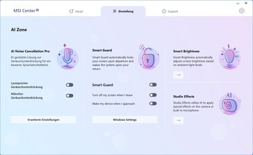 Recursos e configurações de IA