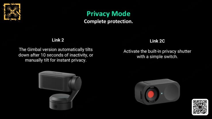 Os dois modos de privacidade diferentes nas webcams Insta360 Link 2 e Link 2C. (Fonte da imagem: @Quadro_News via X/Twitter)